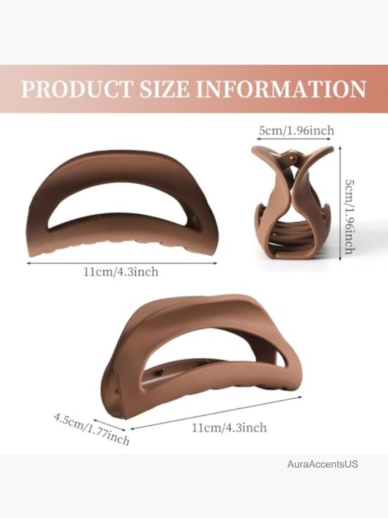 3 Pack Extra Large Silicone Hair Claw Clips for Thick Curly Hair main image 4